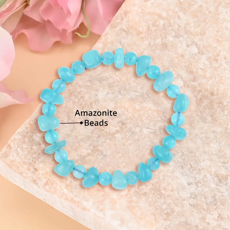 Amazonite 115.00 ctw Beaded Stretch Bracelet