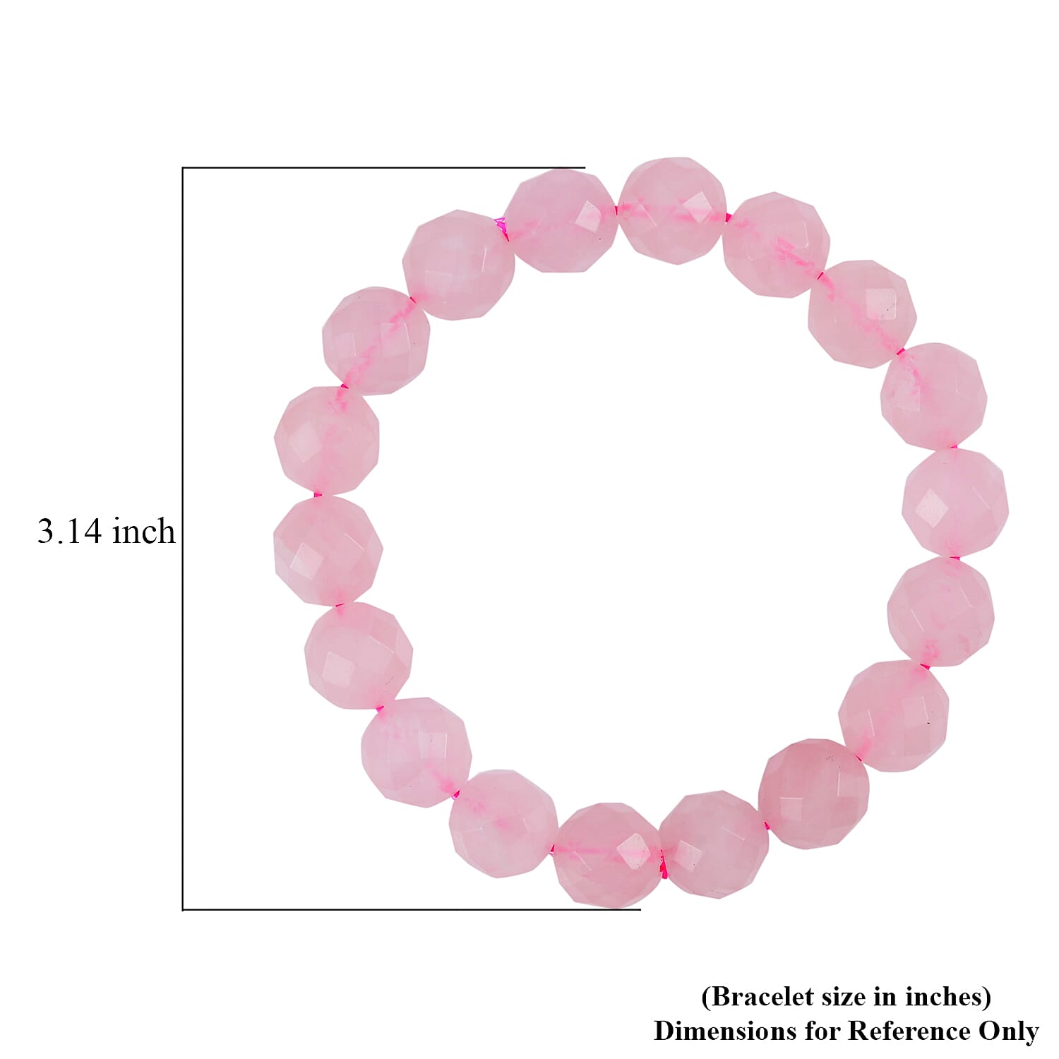 Galilea Rose Quartz 183.00 ctw Beaded Stretch Bracelet