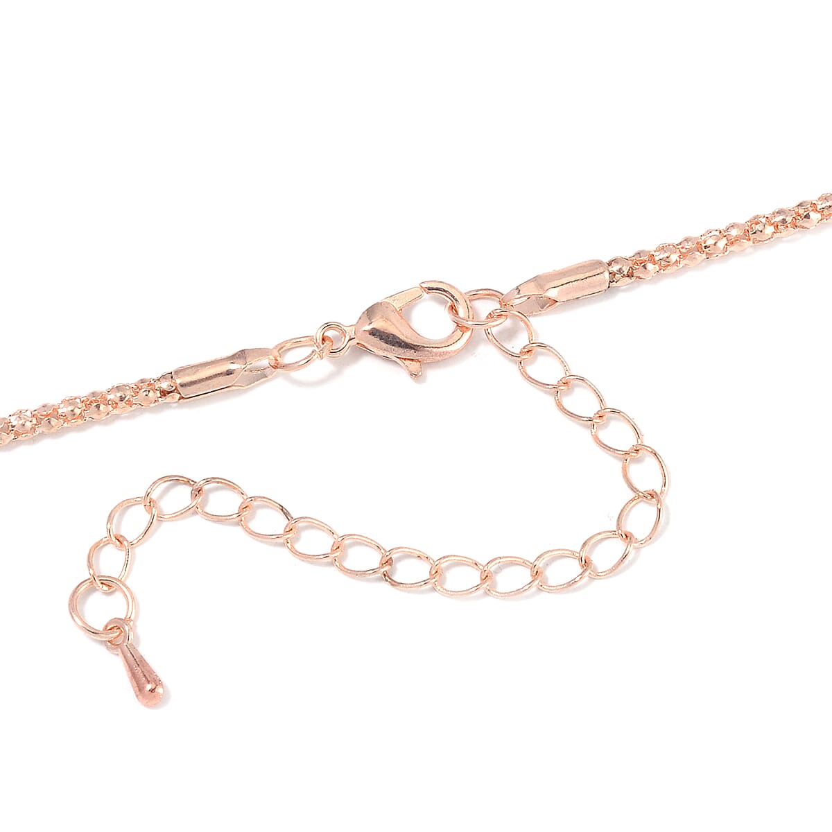 Lab Created White Cat's Eye and Austrian Crystal Guitar Pendant Necklace in Rosetone 28-30 Inches image number 4