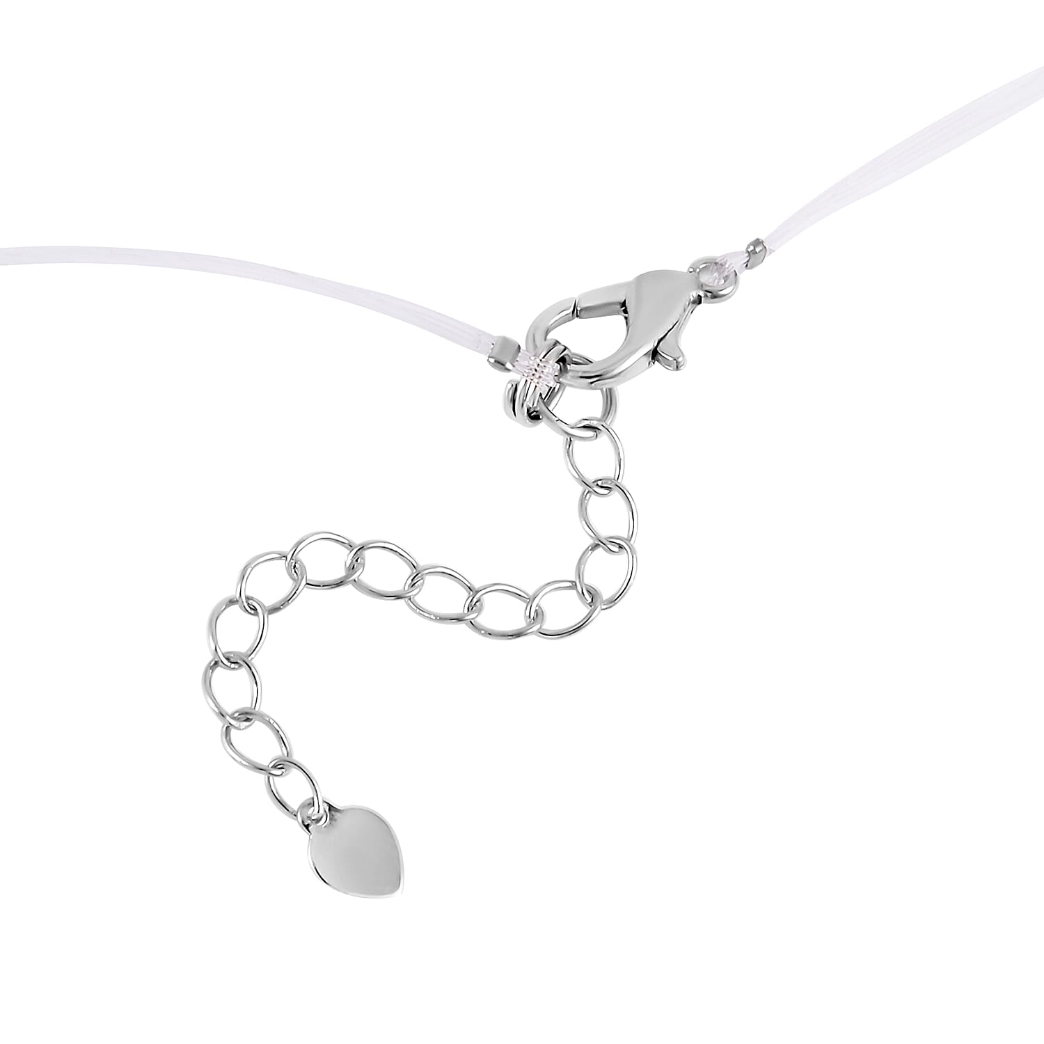 Peach Freshwater Pearl Station Necklace (18-20 Inches) in Silvertone
