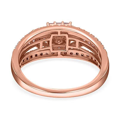 Luxoro 14K Rose Gold I1-I2 Natural Pink and White Diamond Ring (Size 6.0) 1.00 ctw