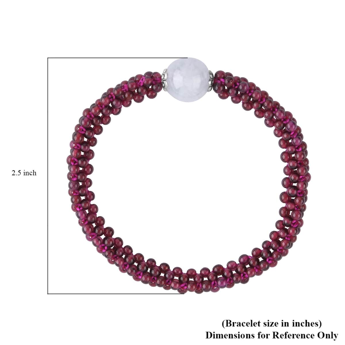 Mangoro Aquamarine and Mozambique Garnet Beaded Stretch Bracelet in Silvertone 99.00 ctw image number 3