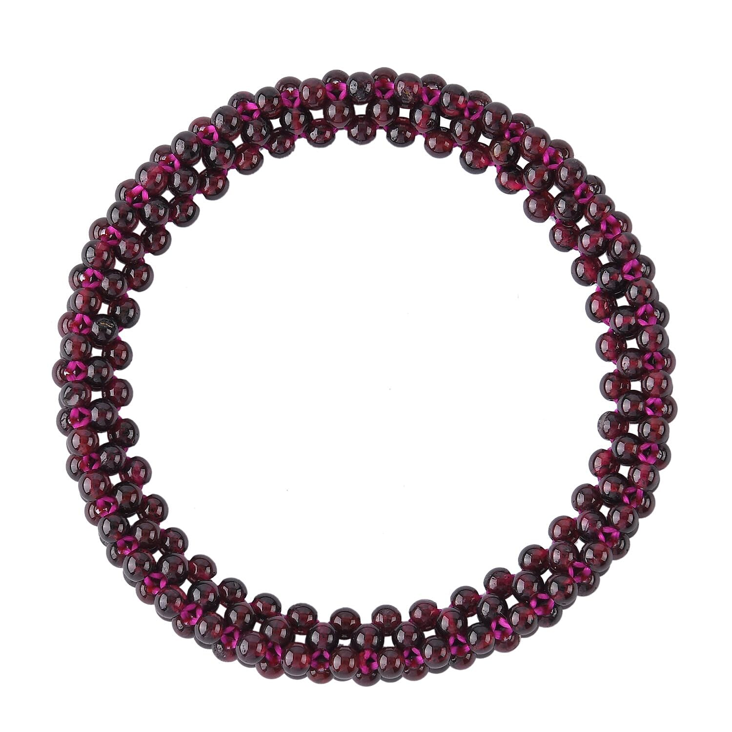 Mozambique Garnet 85.00 ctw Beaded Stretch Bracelet