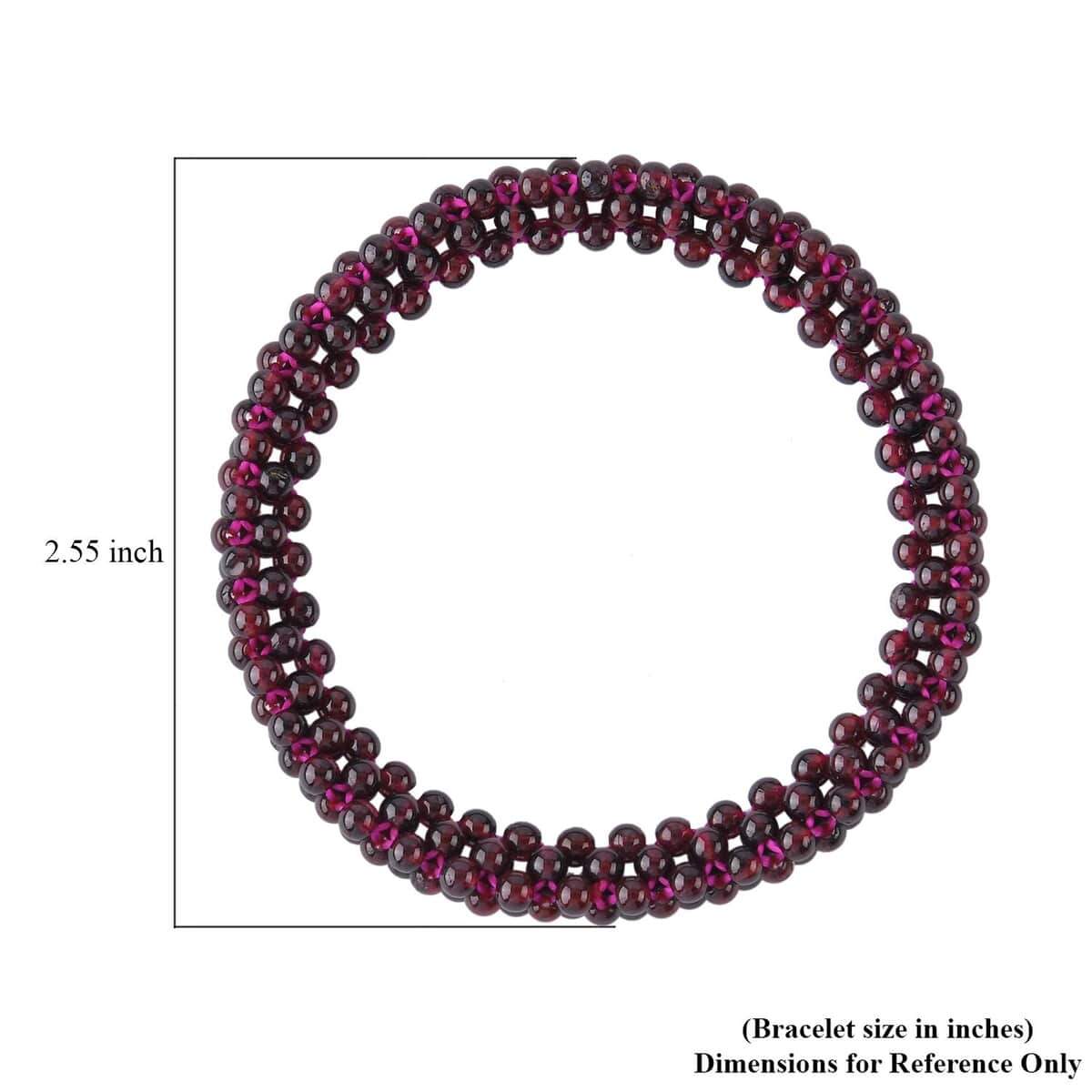 Mozambique Garnet Beaded Stretch Bracelet 85.00 ctw image number 3