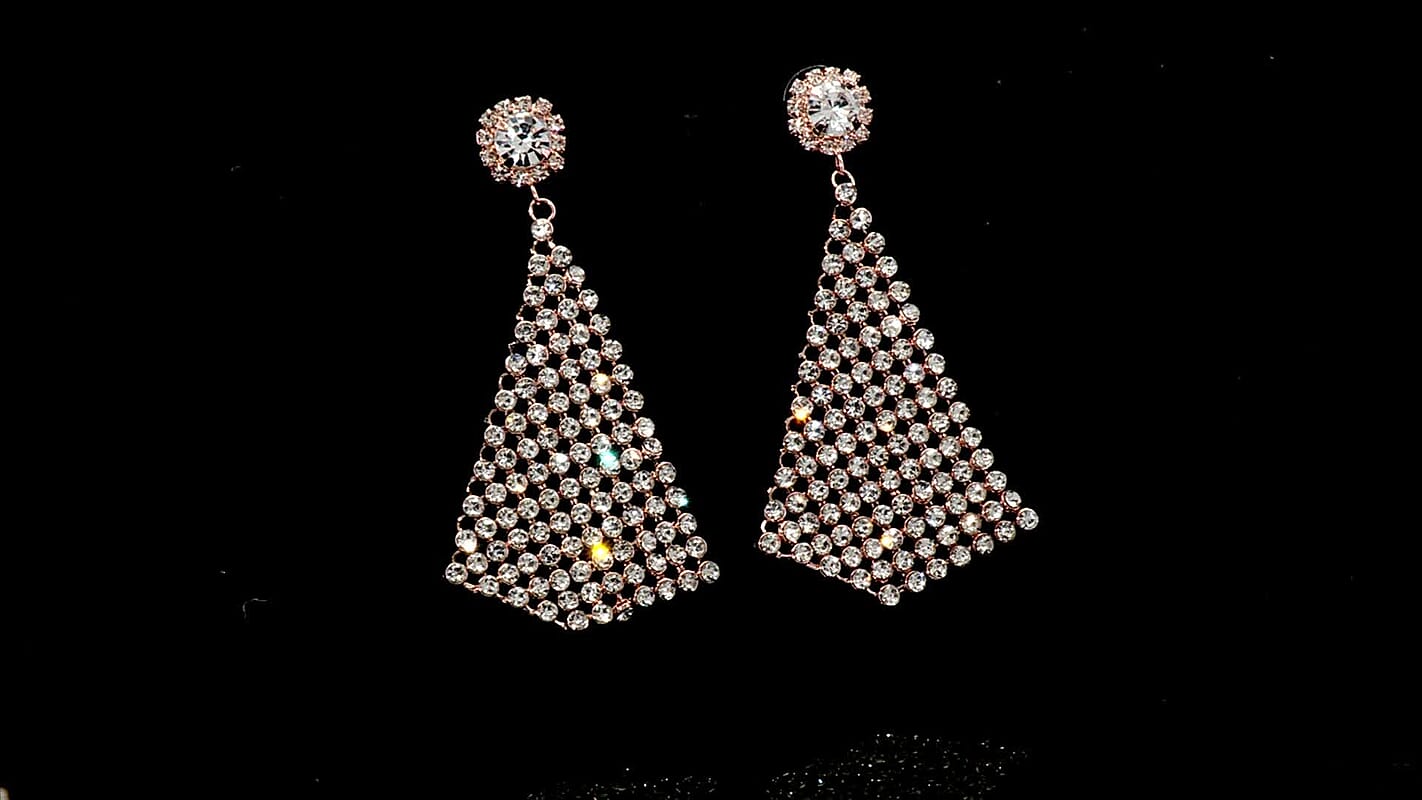 White Austrian Crystal Earrings in Silvertone