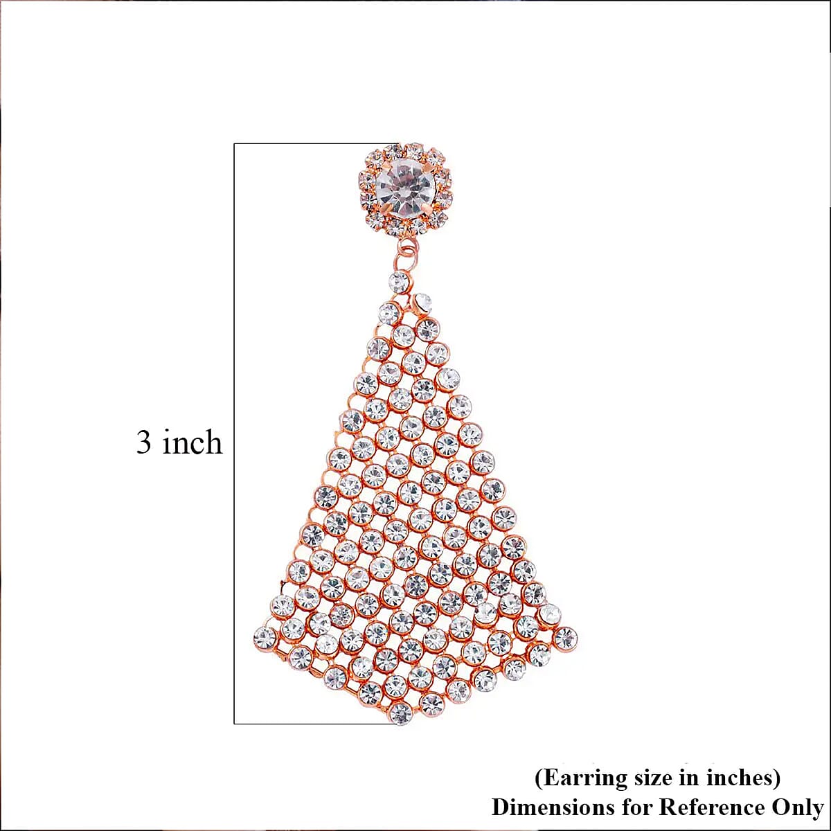 White Austrian Crystal Earrings in Rosetone image number 6