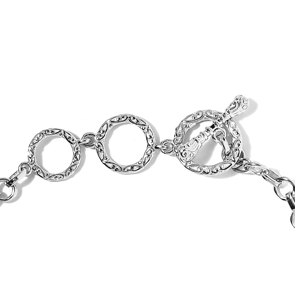 Premium Ouro Fino Rubellite and White Zircon Toggle Clasp Bracelet in Platinum Over Sterling Silver (7.25 In) 3.90 ctw image number 3
