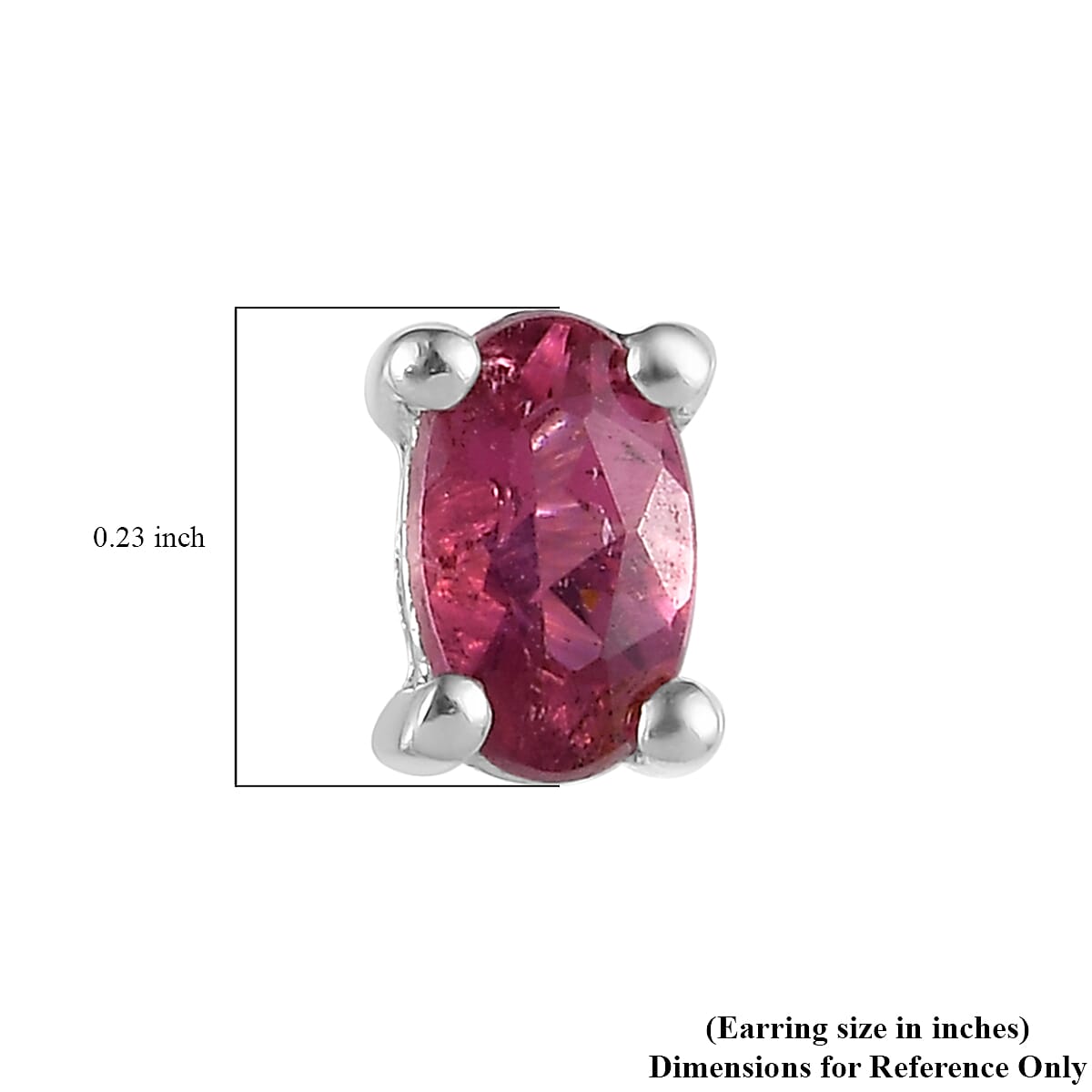 Premium Ouro Fino Rubellite Solitaire Stud Earrings