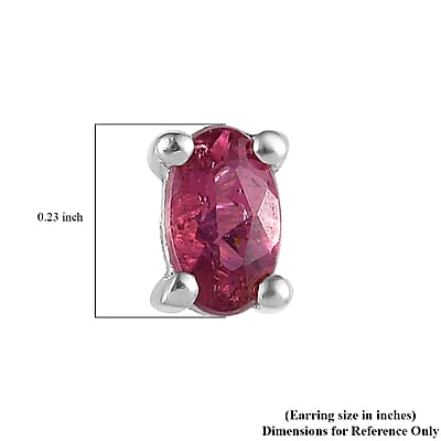 Premium Ouro Fino Rubellite Solitaire Stud Earrings