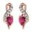 Premium Ouro Fino Rubellite and White Zircon Earrings in Vermeil Rose Gold Over Sterling Silver 0.65 ctw