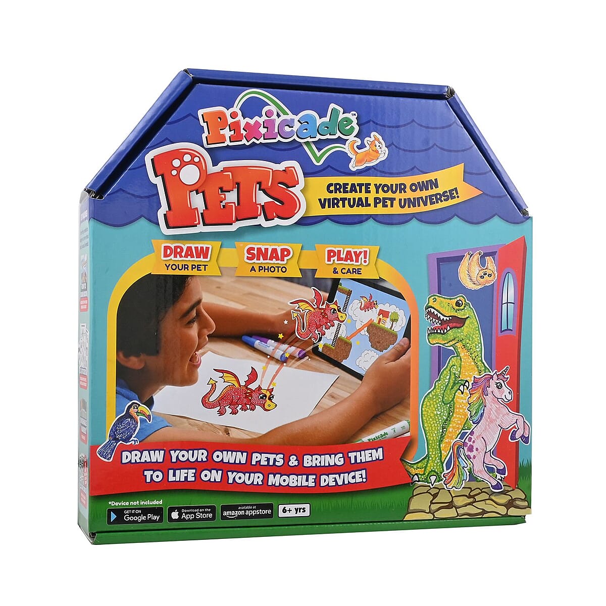 Pixicade Pets Pack- Includes How to Draw Book, 37 Stickers, 8 Washable Markers Plus Pencil (Ships in 8-10 Days) image number 2