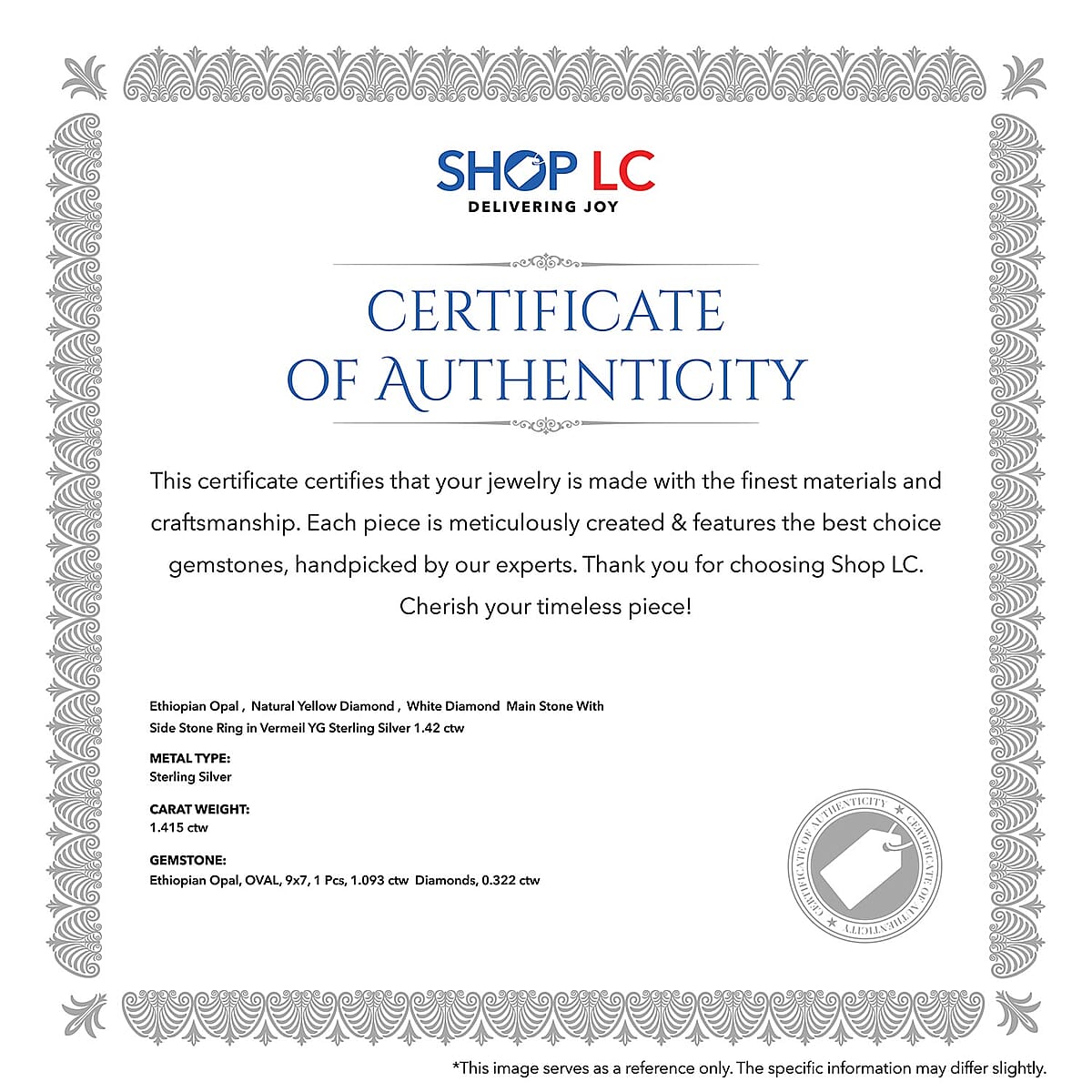 AAA Ethiopian Welo Opal, Natural Yellow and White Diamond (I3) Ring in Vermeil YG Over Sterling Silver 1.46 ctw (Size 10.0) 1.45 ctw image number 8