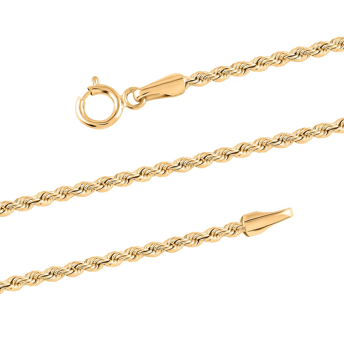 10K Yellow Gold 1.6mm Rope Chain Necklace 22 Inches 1.7 Grams image number 2