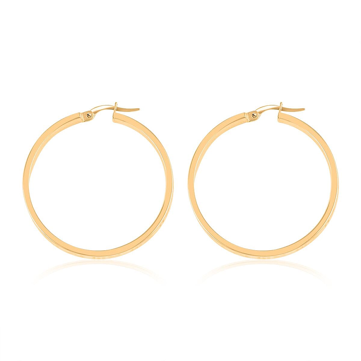 Italian 14K Yellow Gold 36.5mmx4.1mm Fancy Earrings 3.6 Grams image number 3