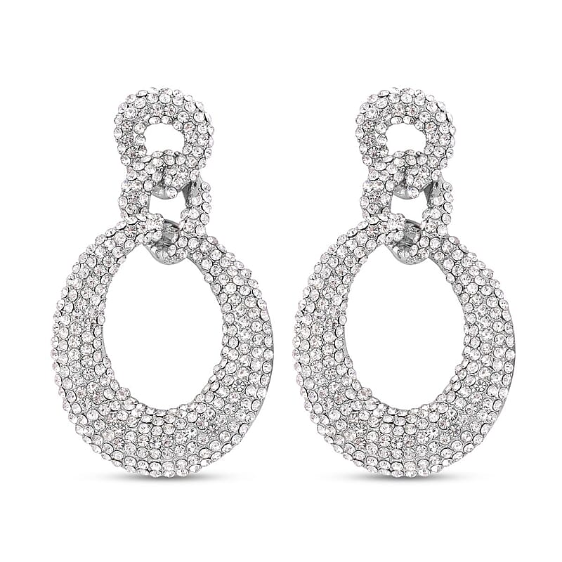 Austrian Crystal Earrings in Silvertone