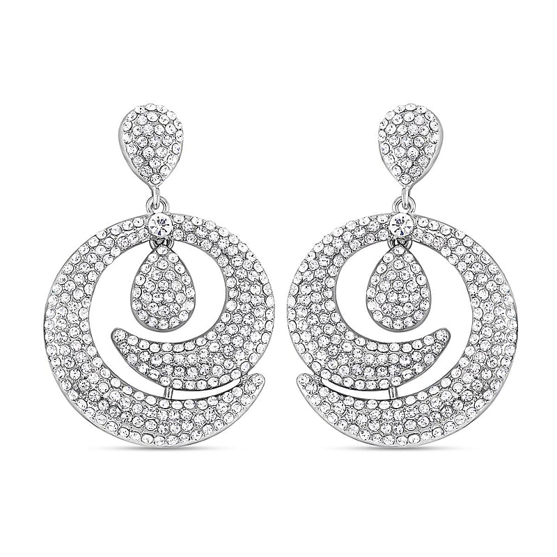 Austrian Crystal Earrings in Silvertone