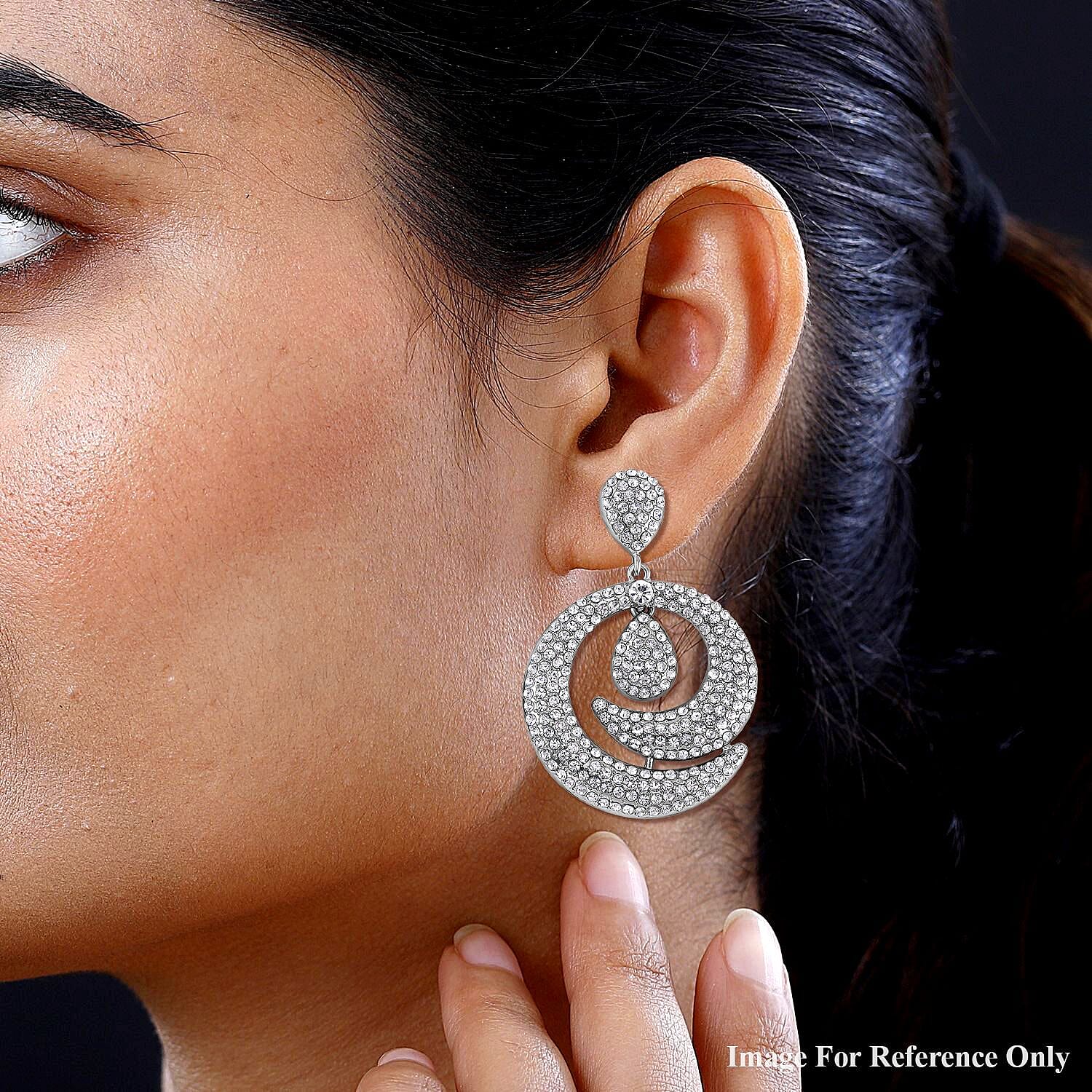 Austrian Crystal Earrings in Silvertone