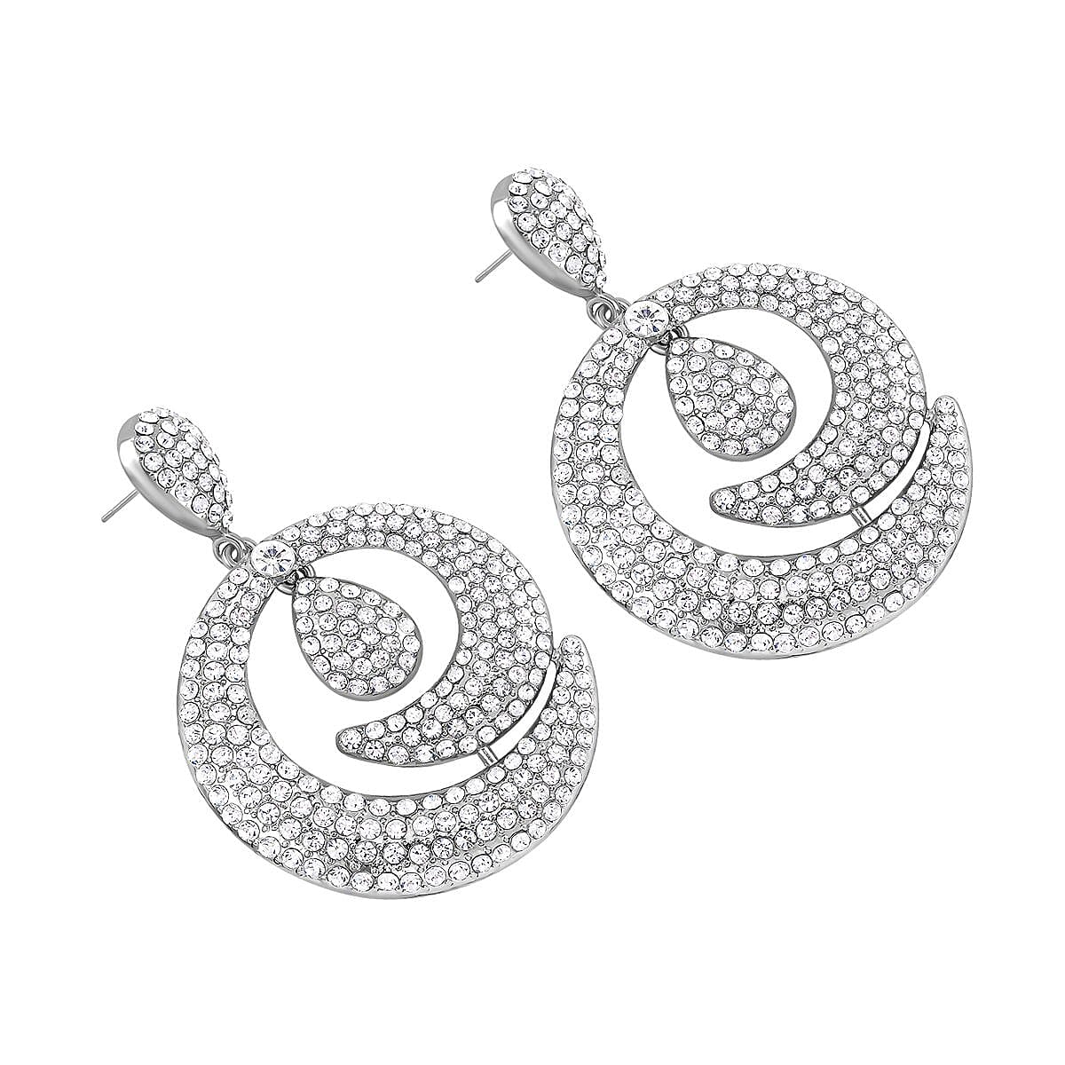 Austrian Crystal Earrings in Silvertone