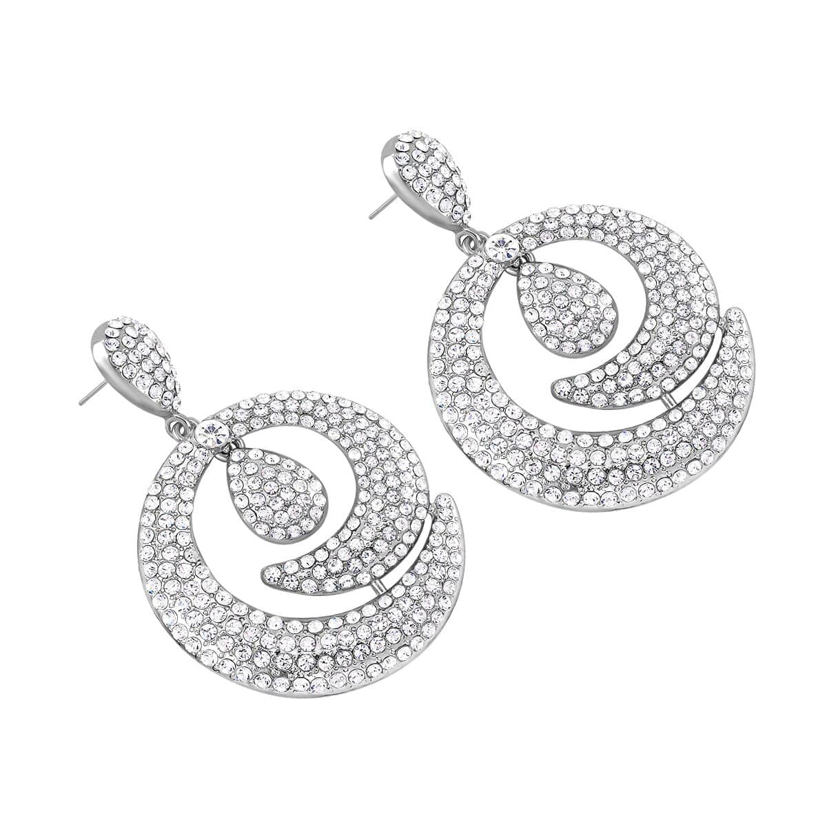  Austrian Crystal Earrings in Silvertone image number 3