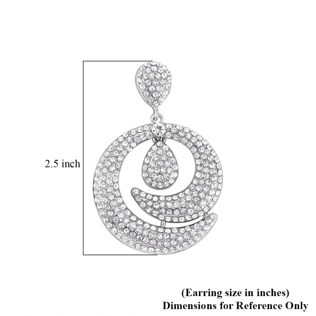 Austrian Crystal Earrings in Silvertone image number 4