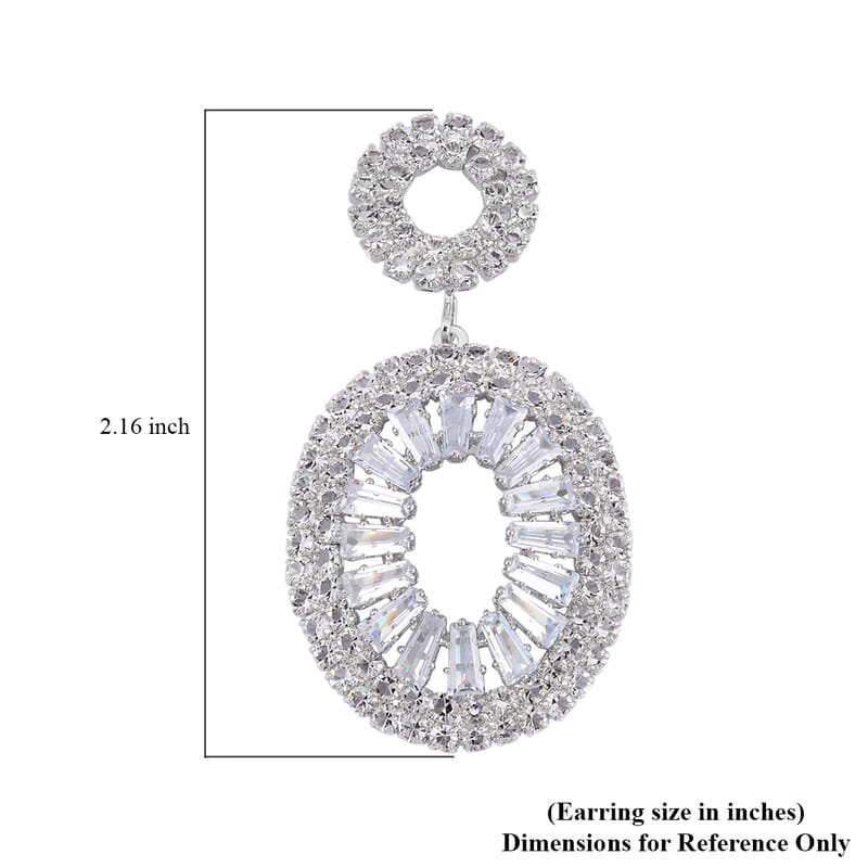 Austrian Crystal Open Circle Earrings in Silvertone
