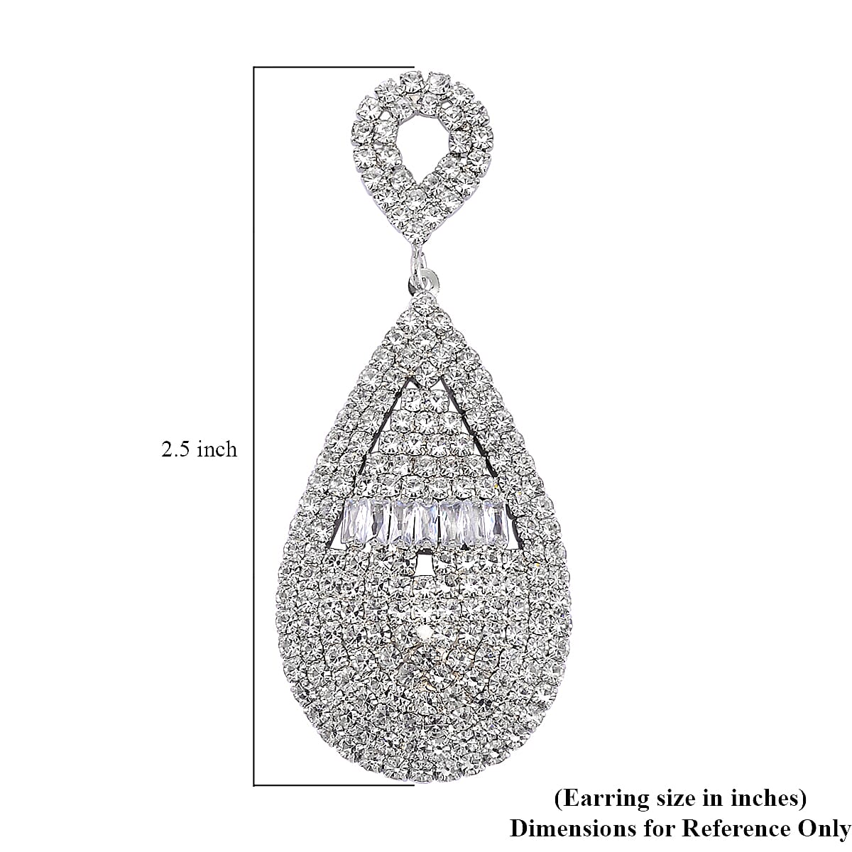 Austrian Crystal Geometrical Earrings in Silvertone