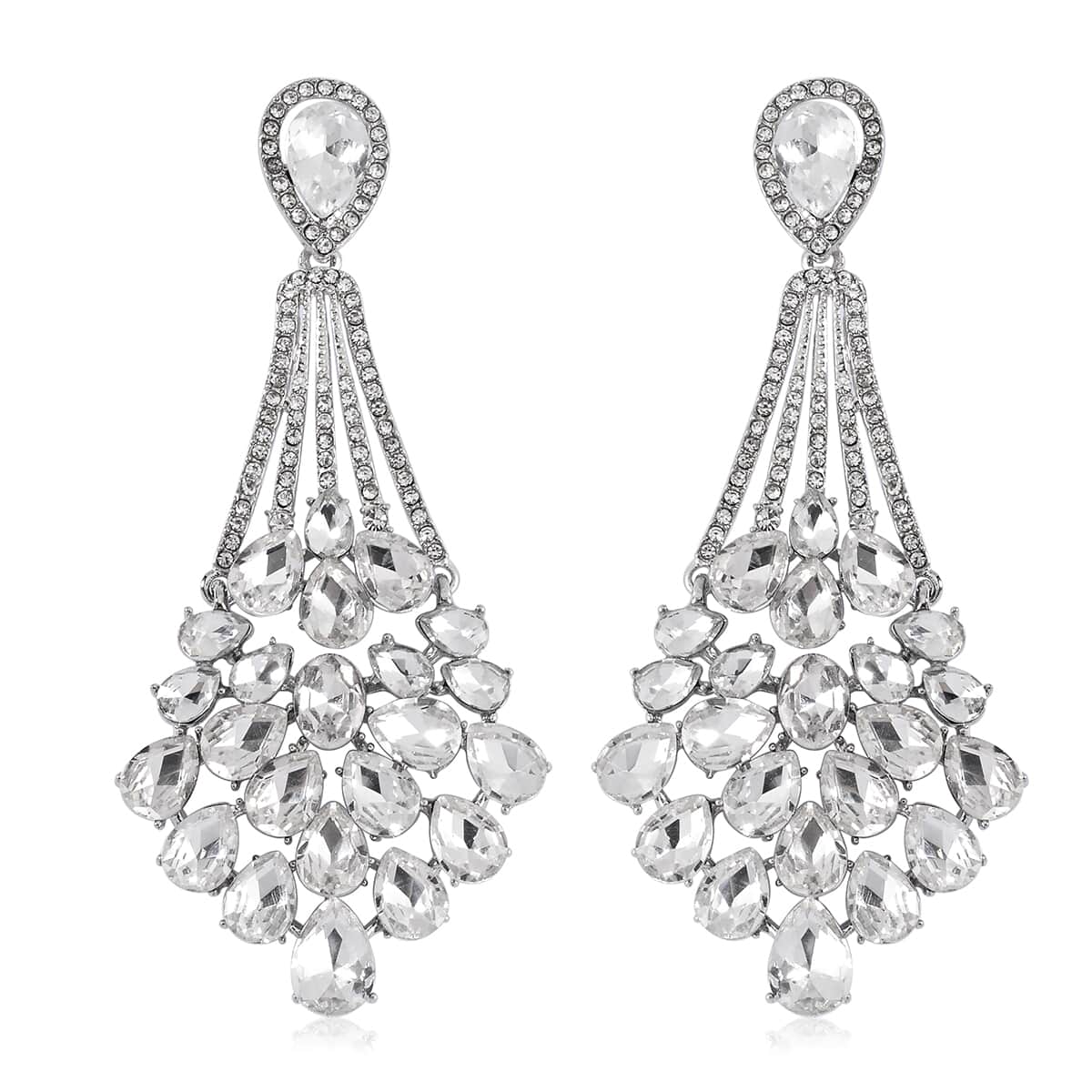 Austrian Crystal Earrings in Silvertone image number 0