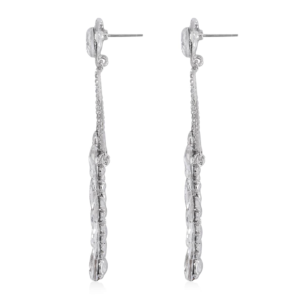 Austrian Crystal Earrings in Silvertone image number 3