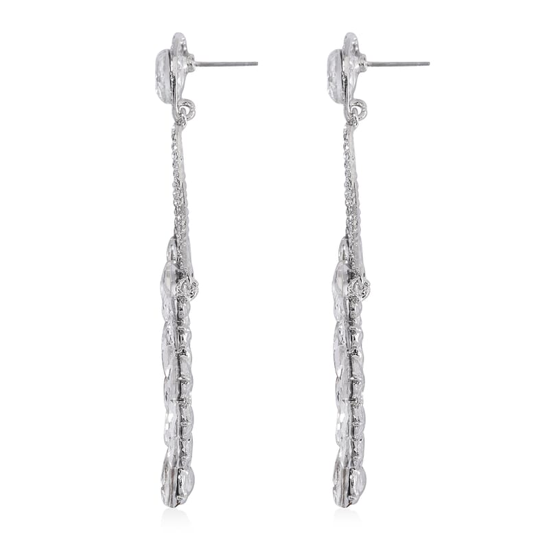 Austrian Crystal Earrings in Silvertone
