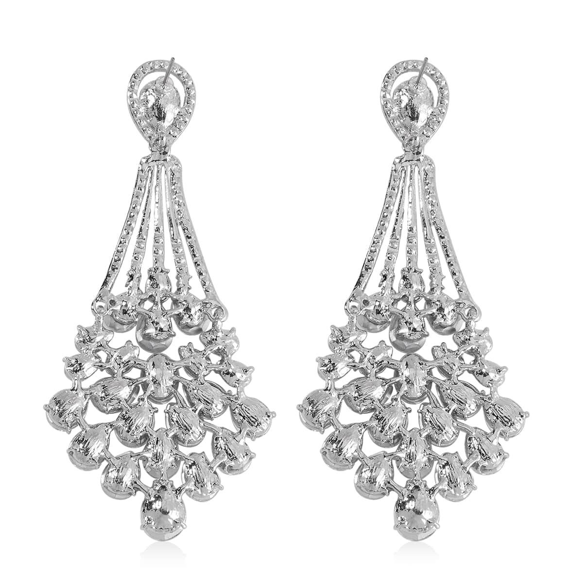 Austrian Crystal Earrings in Silvertone image number 4