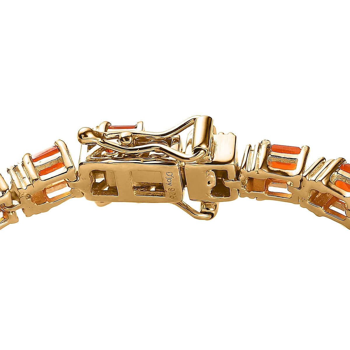 AAA Crimson Fire Opal and Moissanite Bracelet in Vermeil Yellow Gold Over Sterling Silver (6.50 In) 6.80 ctw image number 3