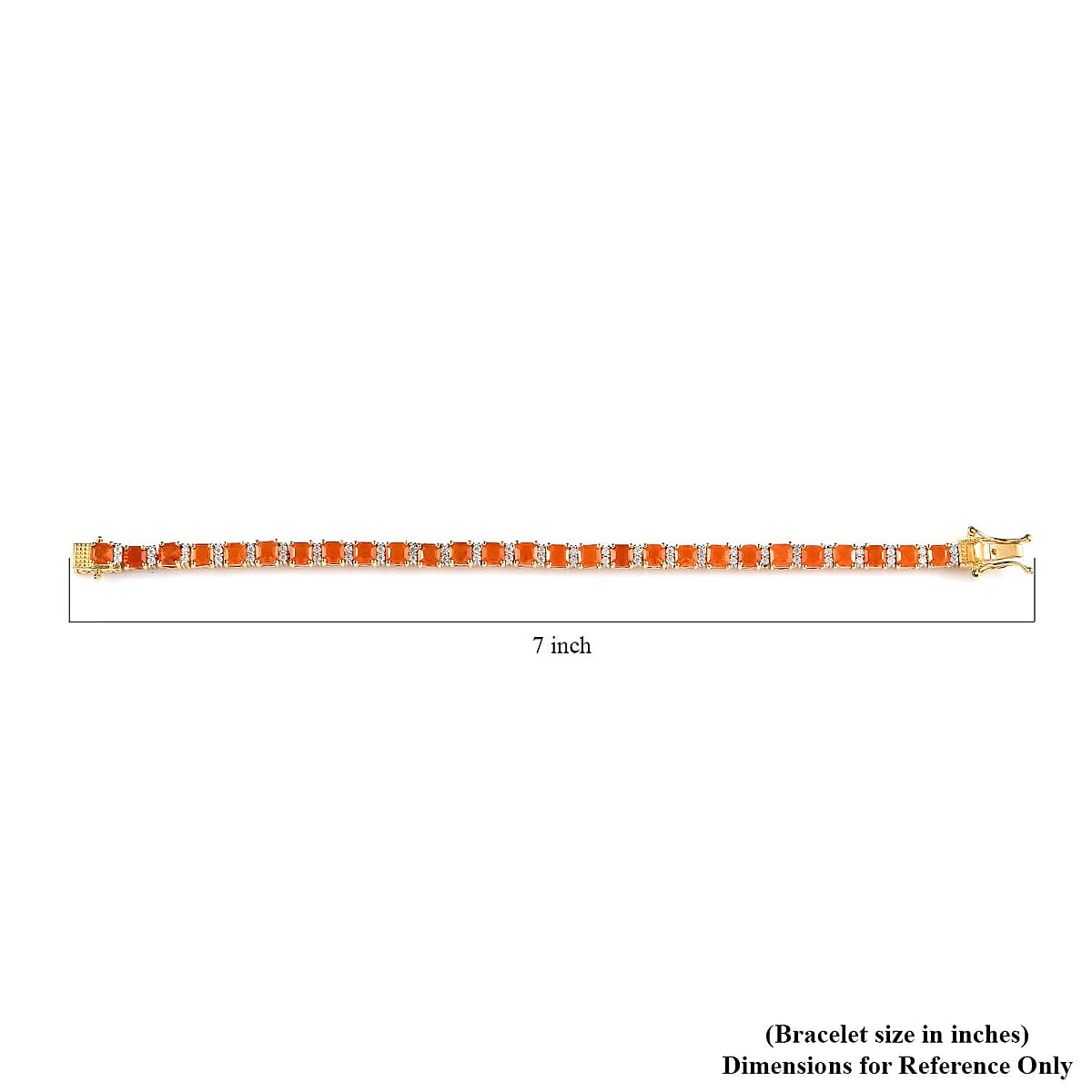 AAA Crimson Fire Opal and Moissanite Bracelet in Vermeil Yellow Gold Over Sterling Silver (6.50 In) 6.80 ctw image number 4
