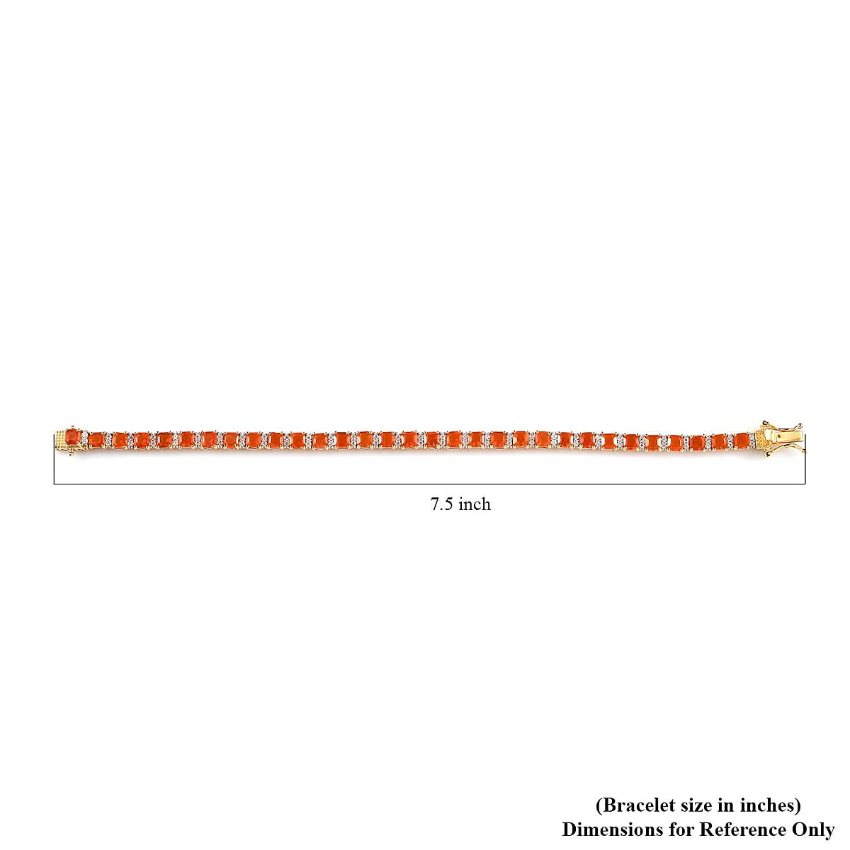 AAA Mexican Fire Opal, Moissanite Bracelet in Vermeil YG Over Sterling Silver (7.25 In) 7.75 ctw image number 4