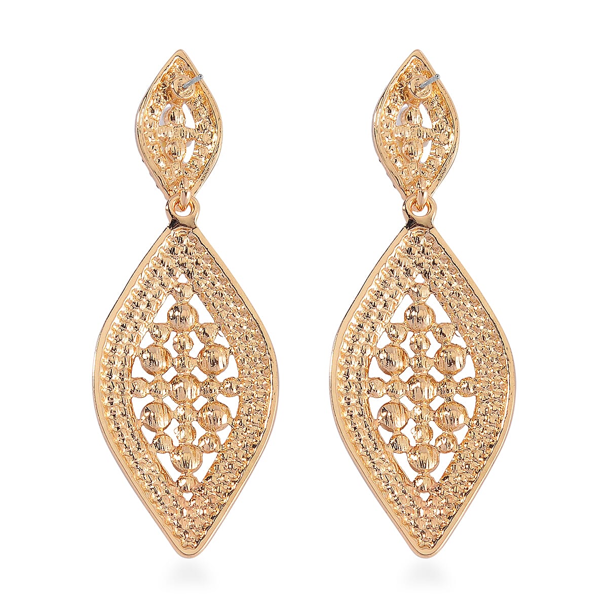 Simulated Pearl and Austrian Crystal Earrings in Goldtone image number 4