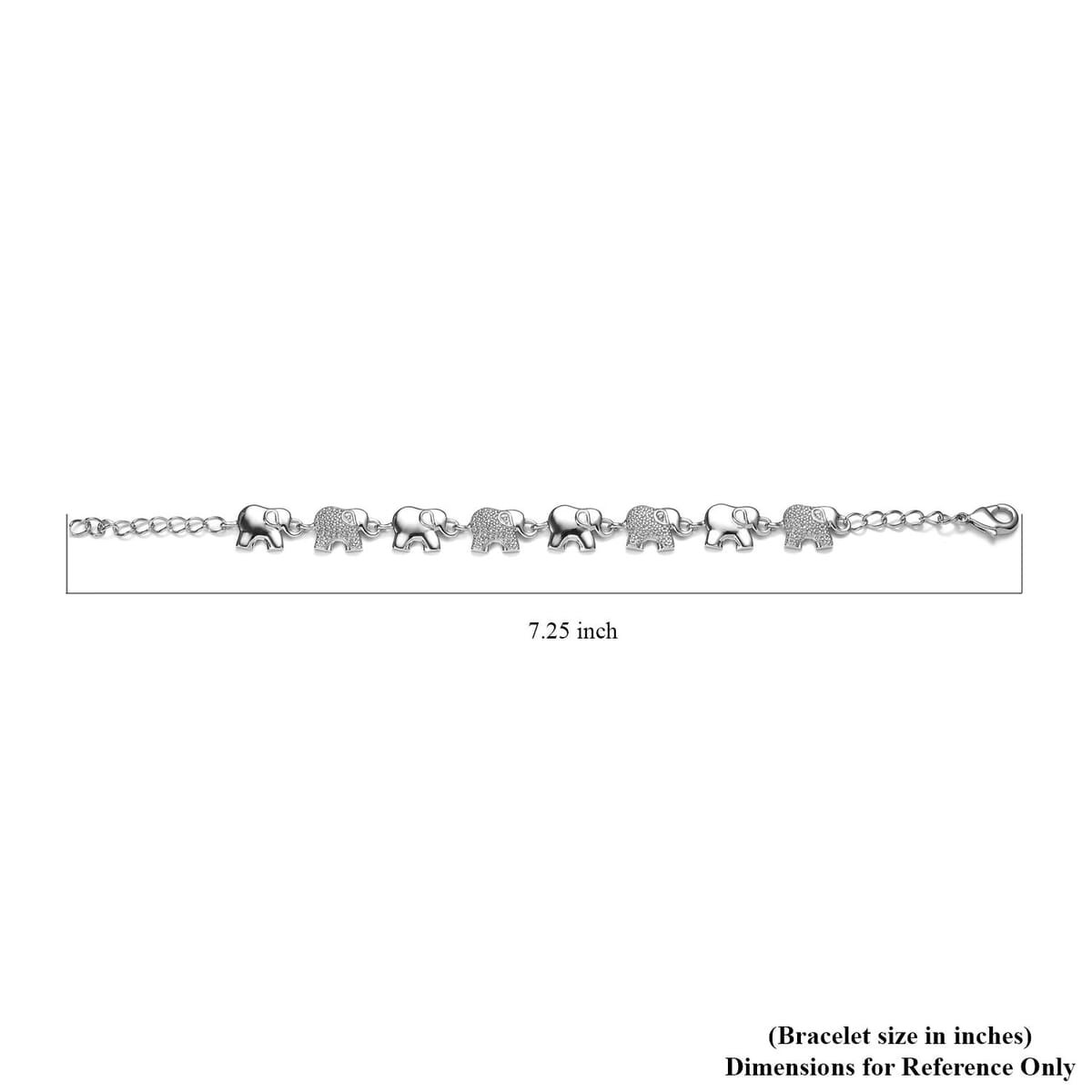 Karis Diamond Accent Elephant Bracelet in Platinum Bond (7.25 In) image number 4