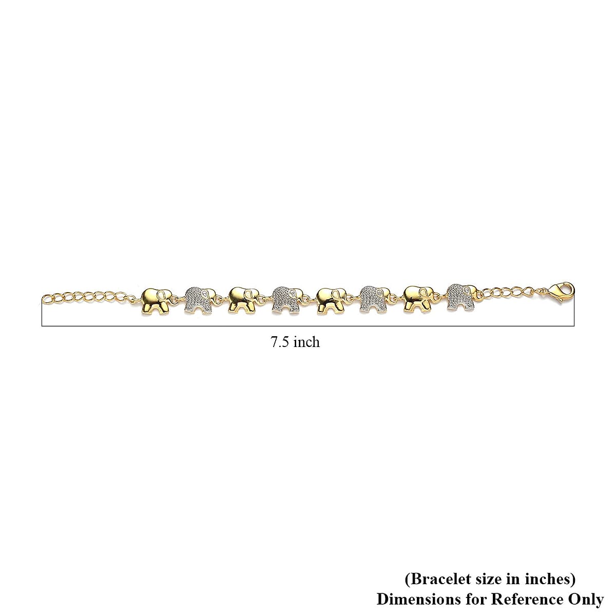 Karis Diamond Accent Elephant Bracelet in 18K YG Plated (7.25 In) image number 4