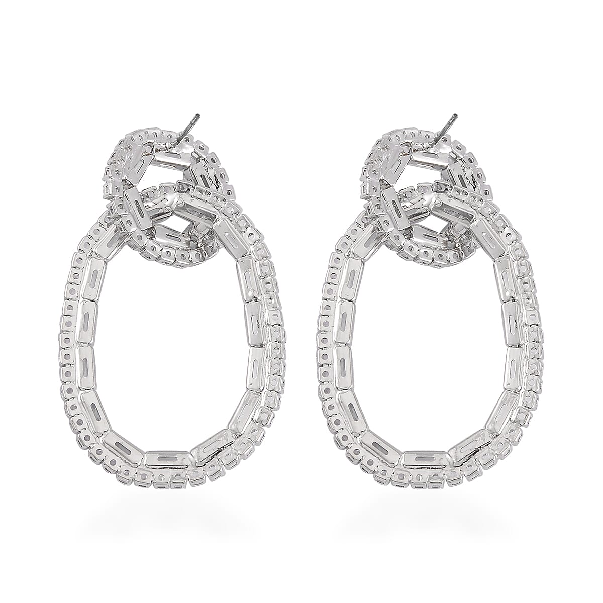 Austrian Crystal Earrings in Silvertone
