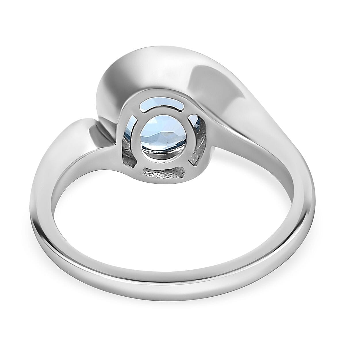 Swiss Blue Topaz 2.35 ctw Ring in Platinum Over Sterling Silver (Size 11.5)