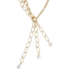 Simulated Pearl Necklace 20-22 Inches in Goldtone