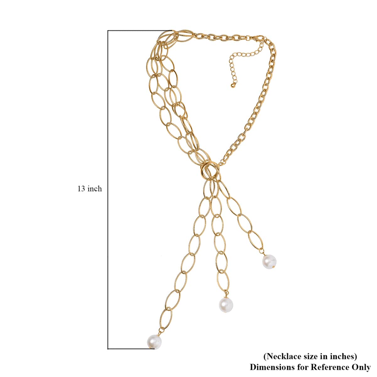 Simulated Pearl Necklace 20-22 Inches in Goldtone image number 4