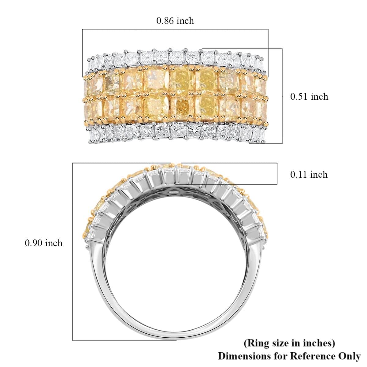 Modani 18K White & Yellow Gold Natural Yellow and White Diamond SI Ring (Size 10.0) 5.8 Grams 3.05 ctw (Del. in 10-15 Days) image number 5
