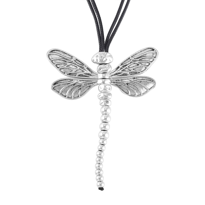 Dragonfly Necklace 28-30 Inches in Silvertone