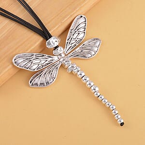 Dragonfly Necklace 28-30 Inches in Silvertone