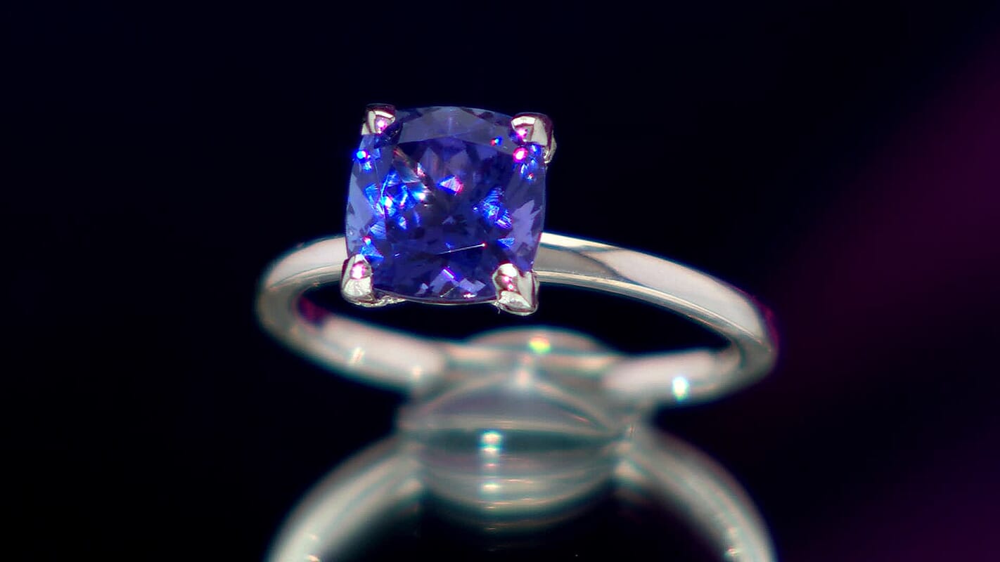Certified & Appraised Rhapsody 950 Platinum AAAA Tanzanite and E-F VS Diamond Ring 2.75 ctw (Del. in 15-20 Days)