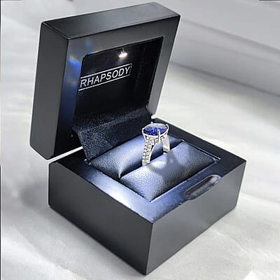 Certified and Appraised Rhapsody 950 Platinum AAAA Tanzanite and E-F VS Diamond Ring (Size 6.0) 6 Grams 3.55 ctw