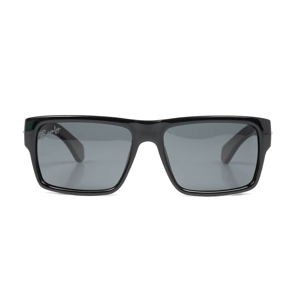 Bamfy Burbank UV400 Polarized Sunglasses with Bamboo Legs and Case -Black Brown image number 0