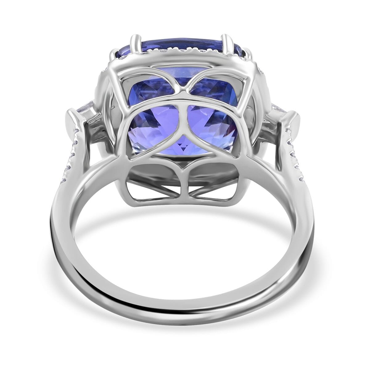 Certified & Appraised Rhapsody 950 Platinum AAAA Tanzanite and Diamond E-F VS Ring 7 Grams 6.15 ctw (Del. in 15-20 Days) image number 4