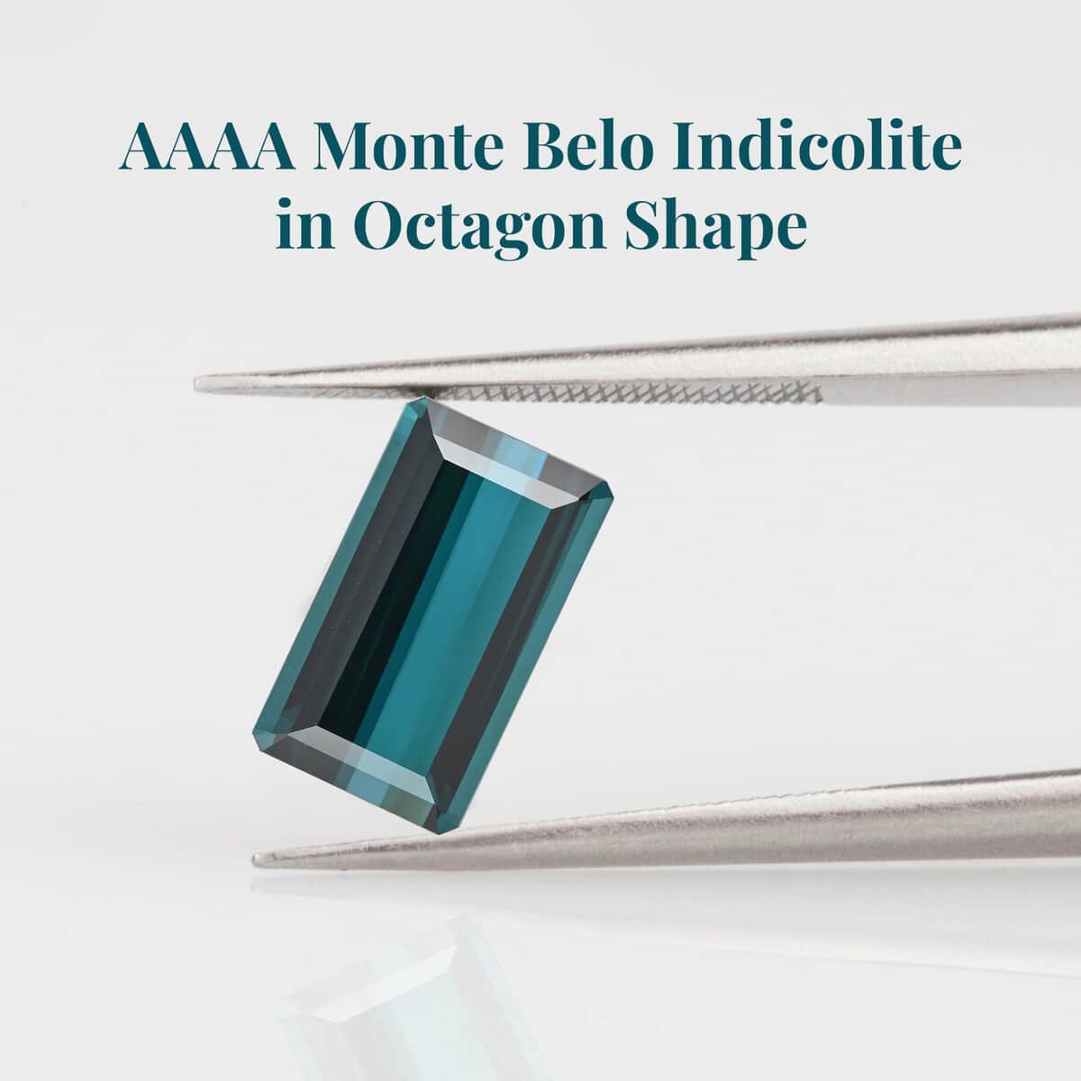 Certified & Appraised AAAA Monte Belo Indicolite (Oct Free Size) 12.00 ctw, Loose Gemstone, Indicolite Gemstone for Jewelry, Octagon Cut Gemstone for Ring and Pendant image number 1