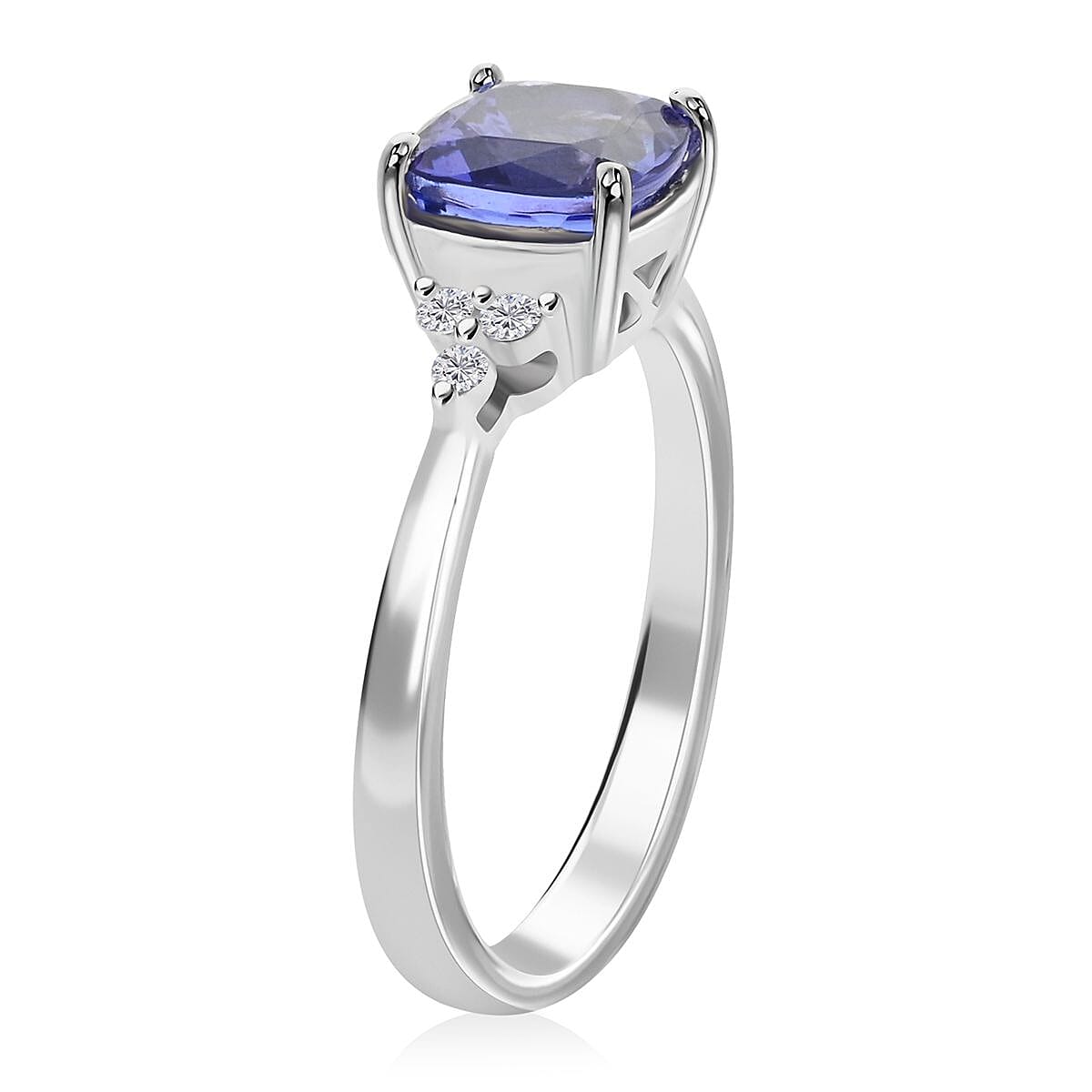 Certified & Appraised Rhapsody AAAA Tanzanite and Diamond E-F VS 1.60 ctw Ring in 950 Platinum (Size 6.0) 4 Grams image number 3