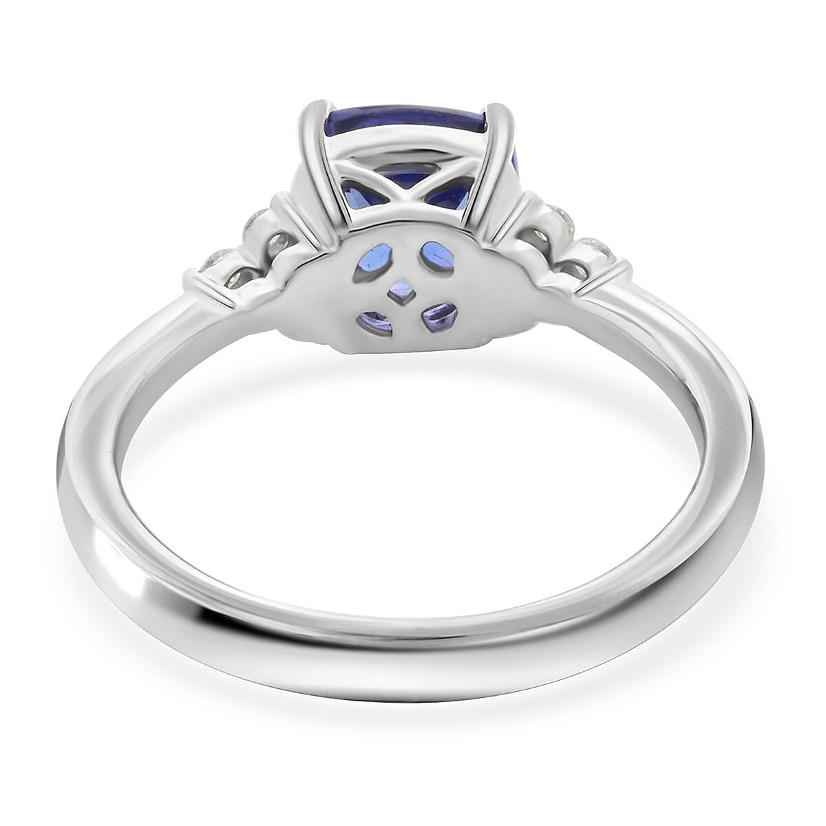 Certified & Appraised Rhapsody AAAA Tanzanite and Diamond E-F VS 1.60 ctw Ring in 950 Platinum (Size 6.0) 4 Grams image number 4